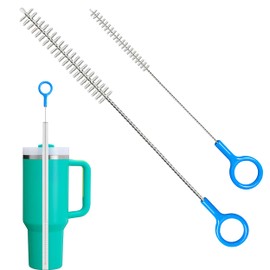 Straw Cleaner Brush for Baby Bottle, Extra Long 12inch Straw Brush Cleaner with 3mm Bold Stainless Steel Wire,10inch Reusable Straw Cleaning Brush Sui