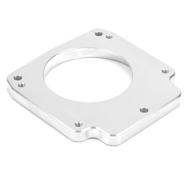 Throttle Body Adapter Plate Natural Finish Aluminum with Mounting Bolts