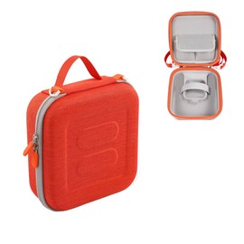 Hard Travel Case for Yoto Mini Portable Bluetooth Audio Player, EVA Storage Bag with Carrying Strap for Story Player, Audio Card, Charging Cable (Large, Orange)