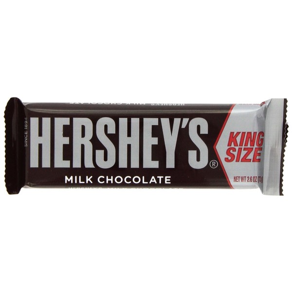 Hershey's King Size Milk Chocolate Bar (2.6 Ounce, 18 Count) (2 Pack)
