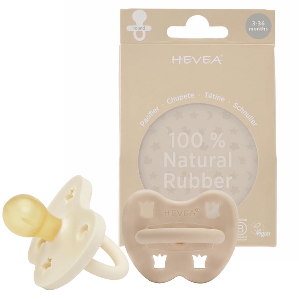 HEVEA Natural Rubber Pacifier Round 3-36 Months – Hygienic One