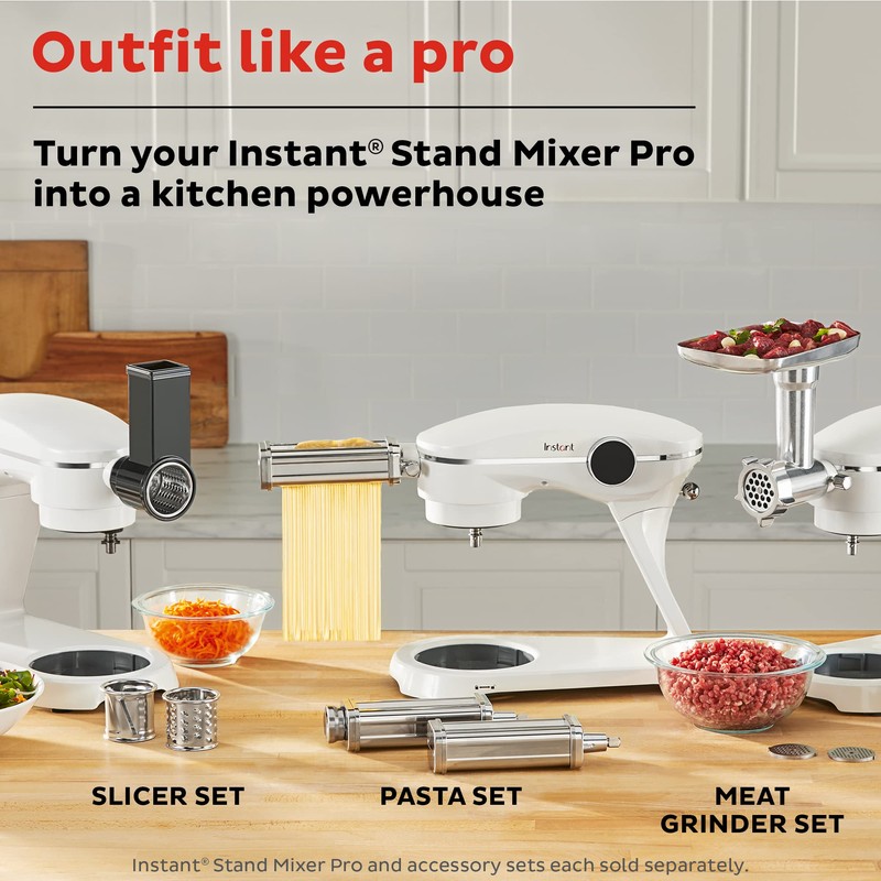 Instant Meat Grinder Attachment for Stand Mixer, Includes Grinding Plates,