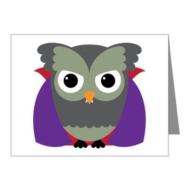 Truly Teague Note Cards (10 Pack) Spooky Little Owl Vampire Monster