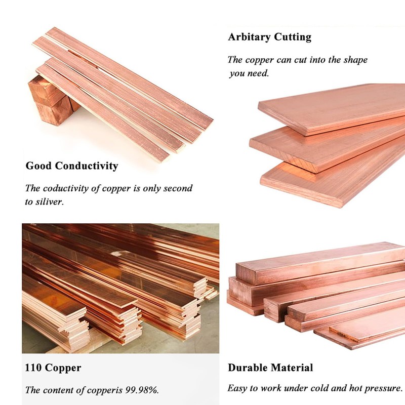 HWYEE 1Pcs 1/8" x 1" x 12" C110 Copper Flat