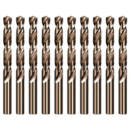 HF HSS Cobalt Drill Bit Set M35 Jobber 19/64" Metalworking Twist Drill Bit-10Pcs