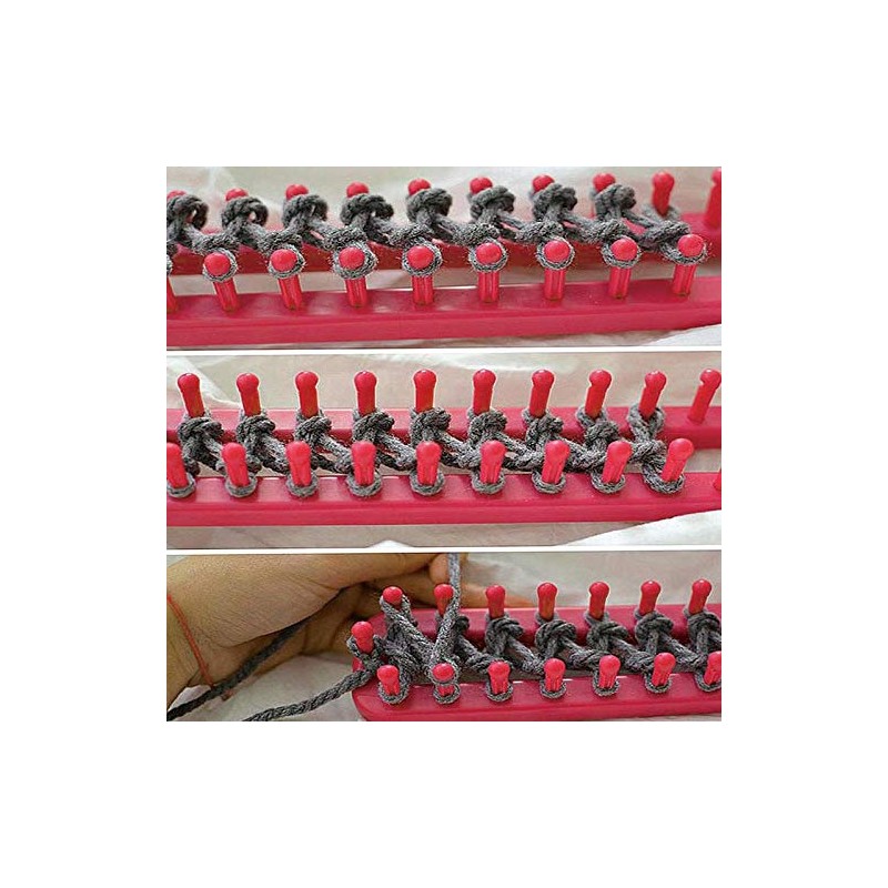 26 cm Red, Knitting Looms Set with Hook Needle, Round