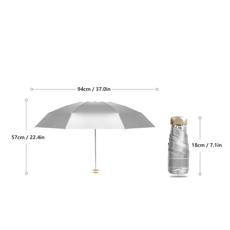 Mini Portable Anti UV Sun Rain Protection Umbrella Women Lady