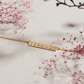 Moon Phases Necklace Crescent Moon Bar Necklace Celestial Jewelry Moon of My Life Anniversary Gift for Her Mother's Day Gift- CMPN