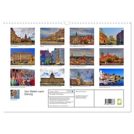 From Szczecin to Gdansk (Wall Calendar 2026 DIN A3 Landscape), CALVENDO Monthly Calendar: Shiny Historical Places in Poland - Szczecin, Poznan, Torn, Bromberg and Gdansk (CALVENDO Places)