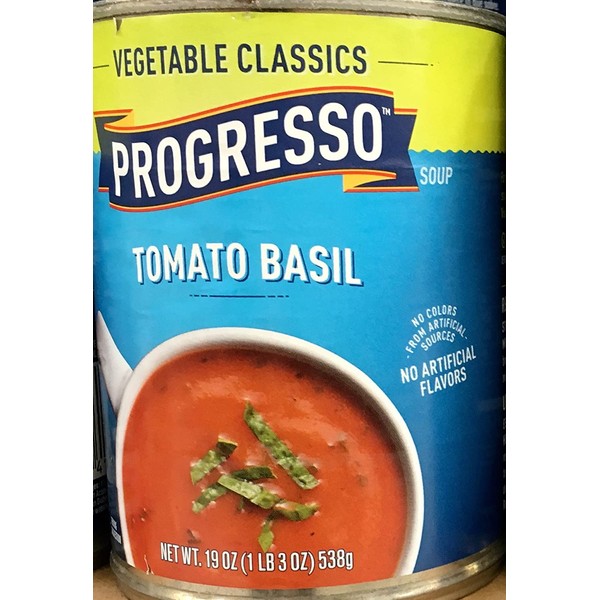 Progresso Vegetable Classics Tomato Basil Soup 19oz Can (Pack of 2)