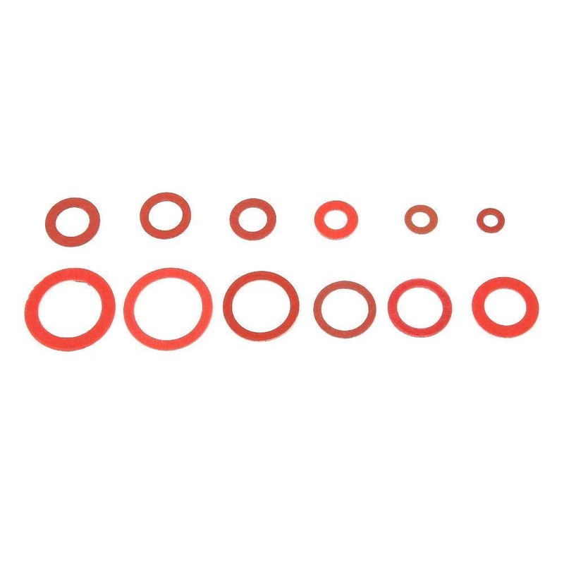 Red Steel Paper Fibre Washers Kit Assorted Lock Insulation Washer