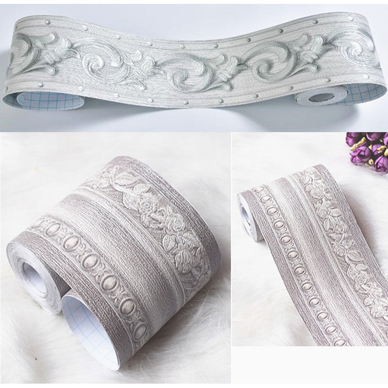 WDragon Floral Pattern Molding Peel Stick Wall Border for Home