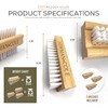 Wooden Nail Brush, Double-Sided Nail Scrubbing Brush with Firm Plastic