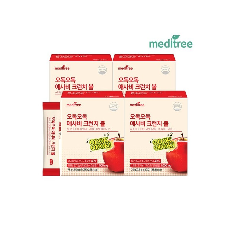 MediTree 오독오독 애사비 크런치 볼 4박스 Crispy Aesabi Crunch Balls