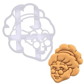 BAKERLOGY Mrs Claus Cookie Cutter - Detailed Biscuit Cutter Design for Baking and Crafts, ideal on fondant, dough, clay