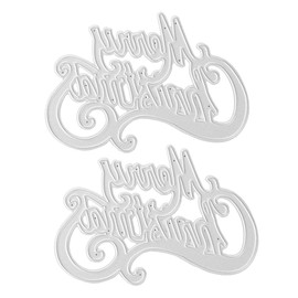 COHEALI 2pcs Christmas Metal Cutting Dies for DIY Cards Making Supplies Durable Embossing Stencils for Creative Papercrafting Projects Silver Letter Design for Holiday Decor