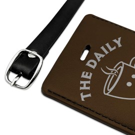 The Daily Grind Coffee Work Funny Humor Rectangle Leather Luggage Card ID Tag