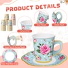 Umigy 60 Sets Tea Party Decorations Floral Paper Tea Cups
