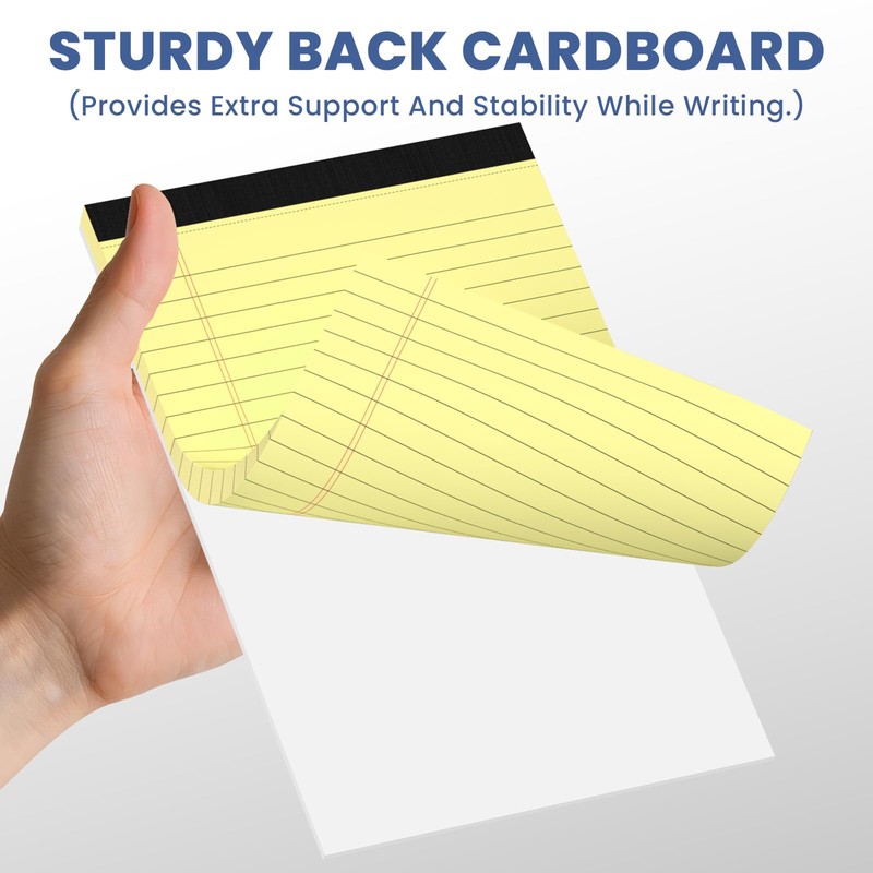 Ciphyfee 6pcs Small Note Pads, Yellow Notepads 5x8 College Ruled