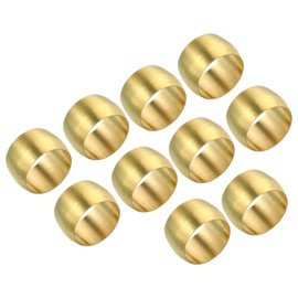 PATIKIL 25pcs 8mm Tube OD Brass Compression Sleeve Ferrules Brass Ferrule Fittings Brass Compression Fitting Assortment Kit for Air, Water and Gas Tubes
