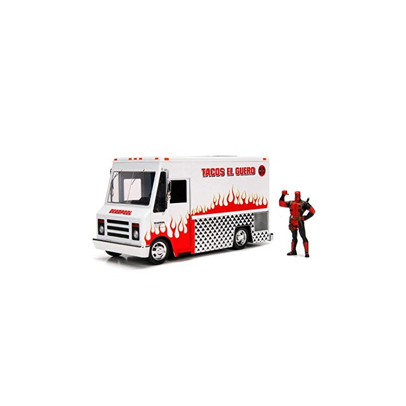 Jada JA99730 1:24 Taco Truck und Deadpool Figur, mehrfarbig