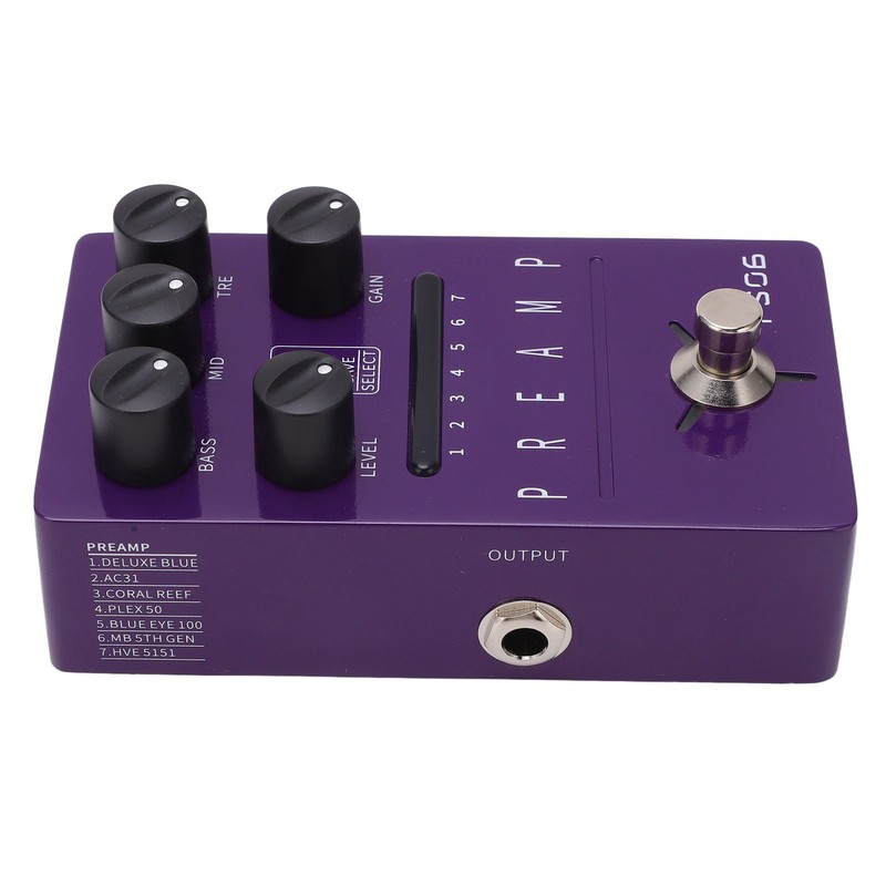 Guitar Effect Pedal Metal Purple 1/4in Interface Parameters Savable Single