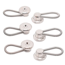 Button Extender for Shirts Men Collar Neck Extender 1/2 Inch Size Expansion for Dress Suits Pants, Silver 6 Pcs