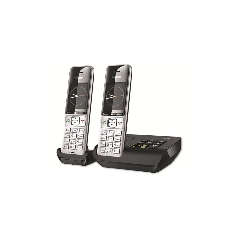 Gigaset Comfort 500A Duo Analogue Telephone, Silver/Black, 2 Handsets