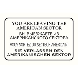 Tin Sign 20 x 30 cm Curved You Leave the American Sector USA Decorative Sign