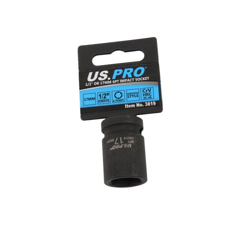 US PRO Tools 17mm Impact Socket 1/2" Drive 6 Point