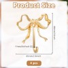 GOMAKERER 4 Pcs Bow Hooks for Wall, 2.6x2.6Inch Gold Coat
