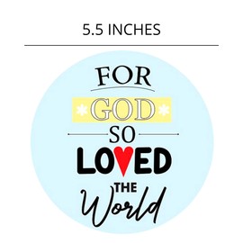 for God So Loved The World Magnet for Cars, Fridge, Mailboxes, and More, John 3:16 Bible Verse Magnetic Decal Decoration, Inspirational Quote Decorative Magnets, 5.5 Inches