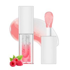 Prreal Lip Glow Oil, Moisturizing Lip Gloss, Plumping Lip Oil with Big Head Blush, Gradient Fruit Lipoil with Two Color, Lip Tint Lip Plumper for Dry Lip, Water Hydrating Lipstick(Mint+Raspberry)