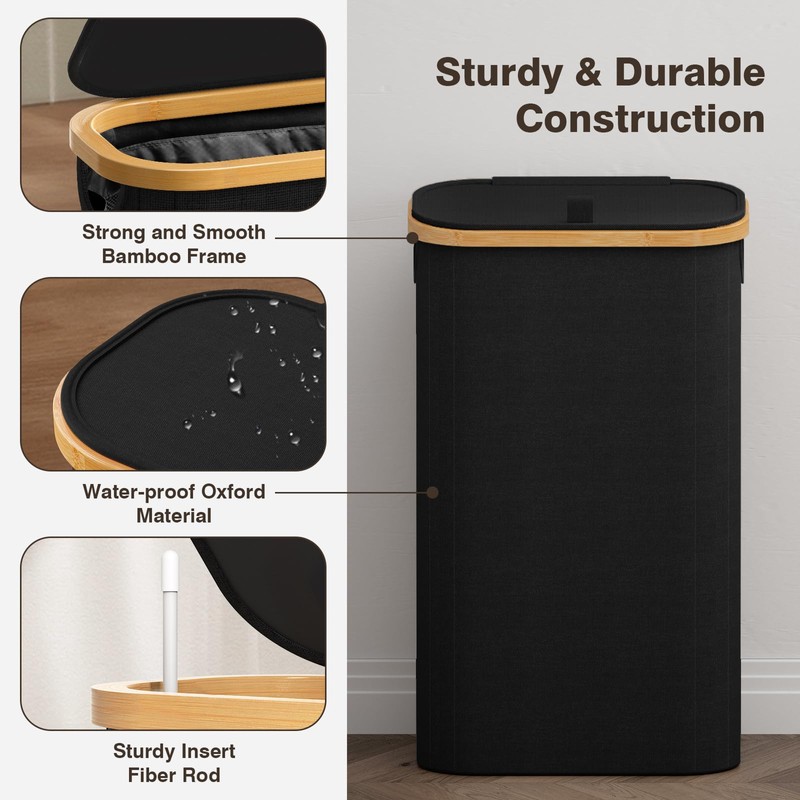 Bathola 75L Slim Laundry Hamper with Lid, Dirty Clothes Hampers