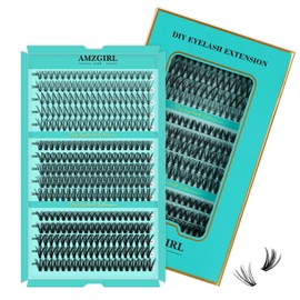 Wimpern Einzeln 300Pcs DIY Cluster Wimpern D Curl Individuelle Wimpern Extensions Wimpernverlängerung Volume Wimpernbüschel Wimpern zu Hause (10-16MIX)