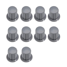 sourcing map 10Pcs 4mm Insert Shaft 16x16.5mm Plastic Potentiometer Rotary Knob Grey