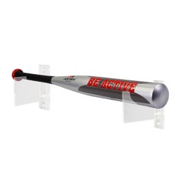 FixtureDisplays Baseball Bat Display Baseball Horizontal Wall Mount Bracket Clear Baseball Riser