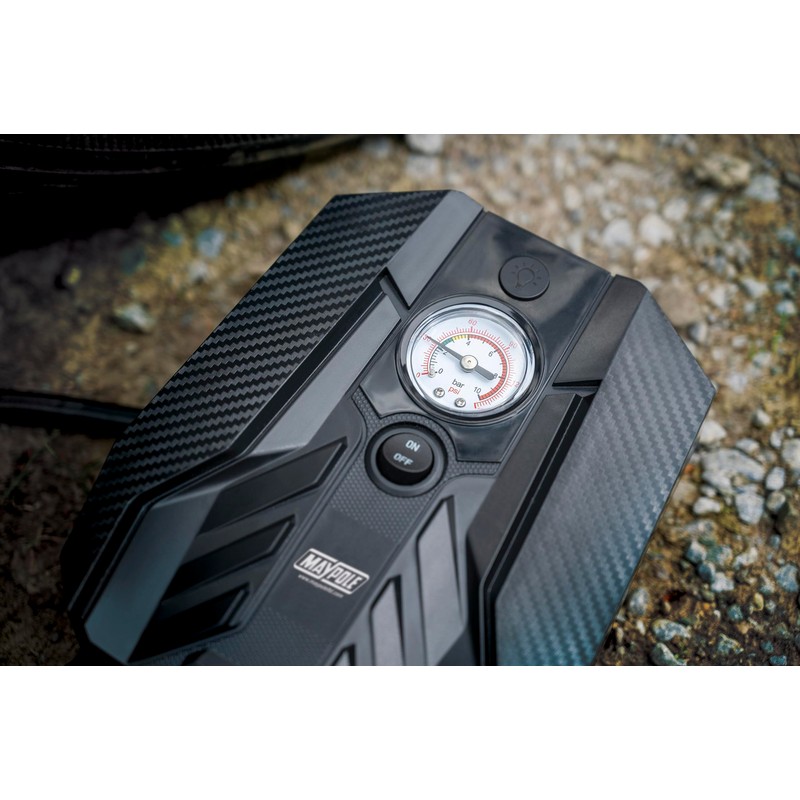Maypole 12V Analogue Compact Portable Air Compressor, Up to 150PSI,