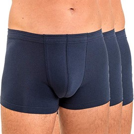 HERMKO 3901 Men's Boxer Shorts 100% Organic Cotton Pack of 3, navy