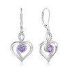 Oskani Heart Birthstone Dangle Earrings for Women, 925 Strlings Silver