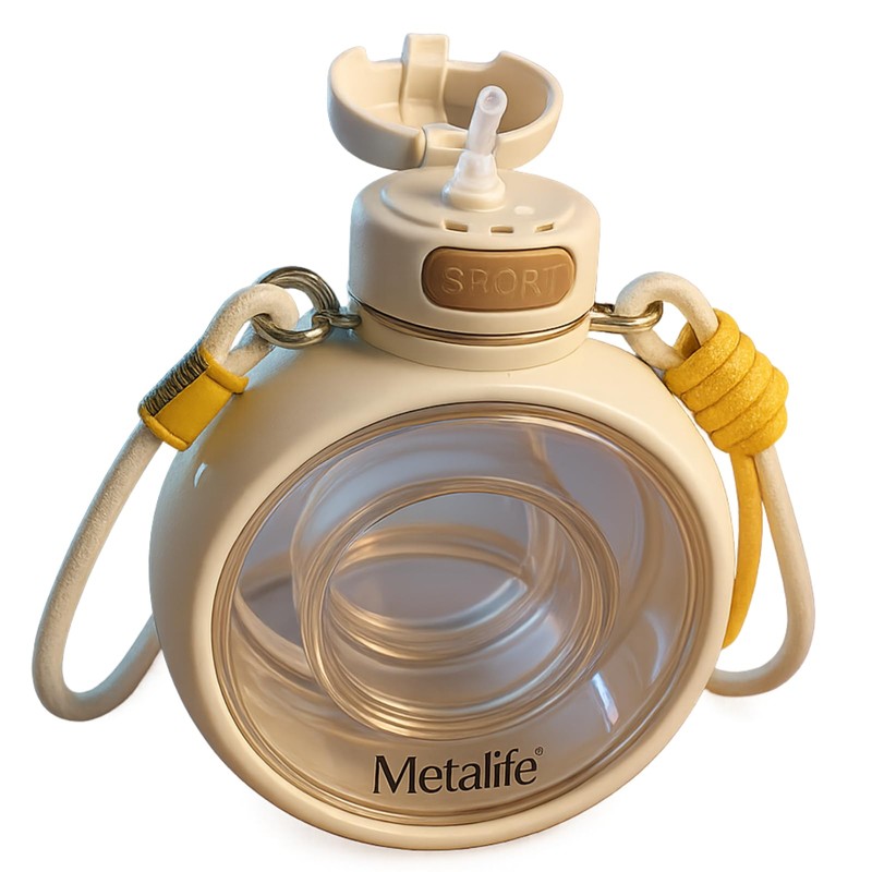 METALIFE Circular Sports Water Bottle – Green, 700ml, Leakproof with