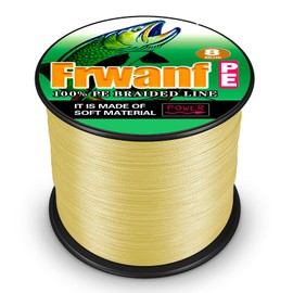 Frwanf Braided Fishing Line 8 Strands Super Strong PE Fishing String ExtremePower Fishing Braid Line for Saltwater and Fresh Water 130LB Test 100M/109Yards Yellow