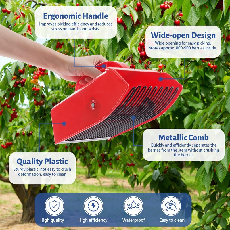 Hanotic 2 Packs Berry Picker, Plastic Blueberry Picker Scoop with