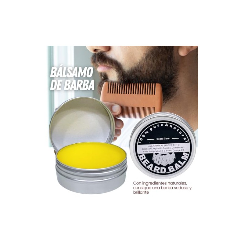 8 pz kit de crecimiento de barba, rodillo derma, bálsamo,