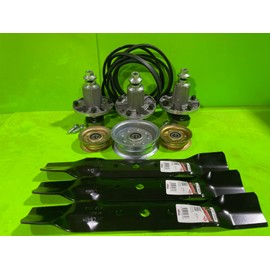 Lawnmowerpartsworld Deck Rebuild Kit for John Deere L120 L130 48" Spindles Blades Belt Idler Pulley GY20050 GY20785 GX20250 GY20568 GX20305 GY20571 GY20110