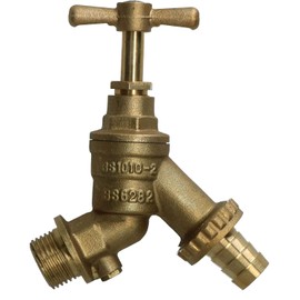 1/2" Brass Hose Union Tap with Double Check Valve Back-Flow Prevention Outdoor