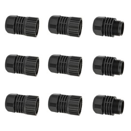 Eden 99912EDAMZ 99912 9-Piece 5/8 – 3/4 in. Threads Garden Hose Repair Kit, Black