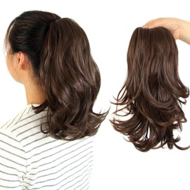 KAVSORAPI 12 Inch Curly Ponytail Hair Extension - Drawstring Synthetic Hairpiece for Women & Girls, Natural Looking Fake Ponytail for Easy Styling, Voluminous Curly Hair (8#)