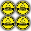 Pack of 4 - Caution Glass Door Stickers - 85mm