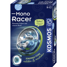 KOSMOS Fun Science 645342 Mono-Racer, Fast Ride on a Wheel, Experience and Understand Flywheel Technology, Physics Experiment Box for Children from 8 to 12 Years